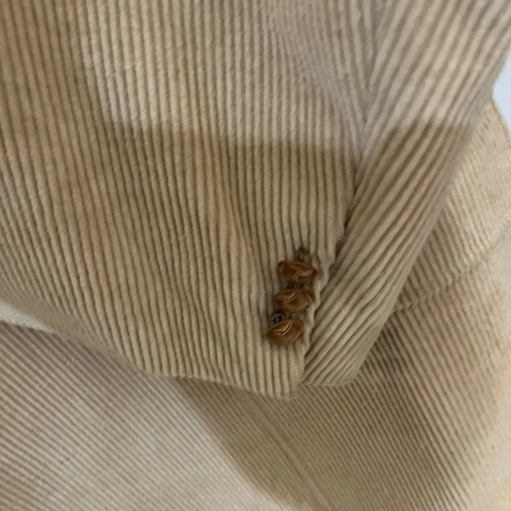 Jonathan Quale Mens Tan Beige Corduroy Blazer Sport Coat 100% Cotton Size 56 L